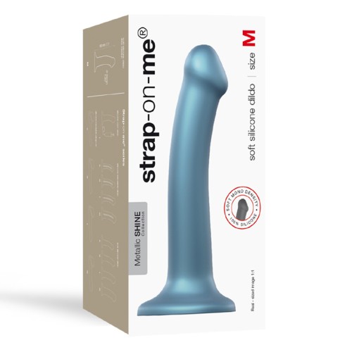 Dildo Strap-On-Me Brillante Metalizado Azul Pato