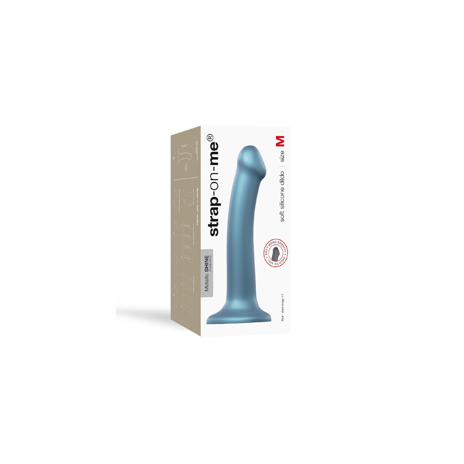 Dildo Strap-On-Me Brillante Metalizado Azul Pato