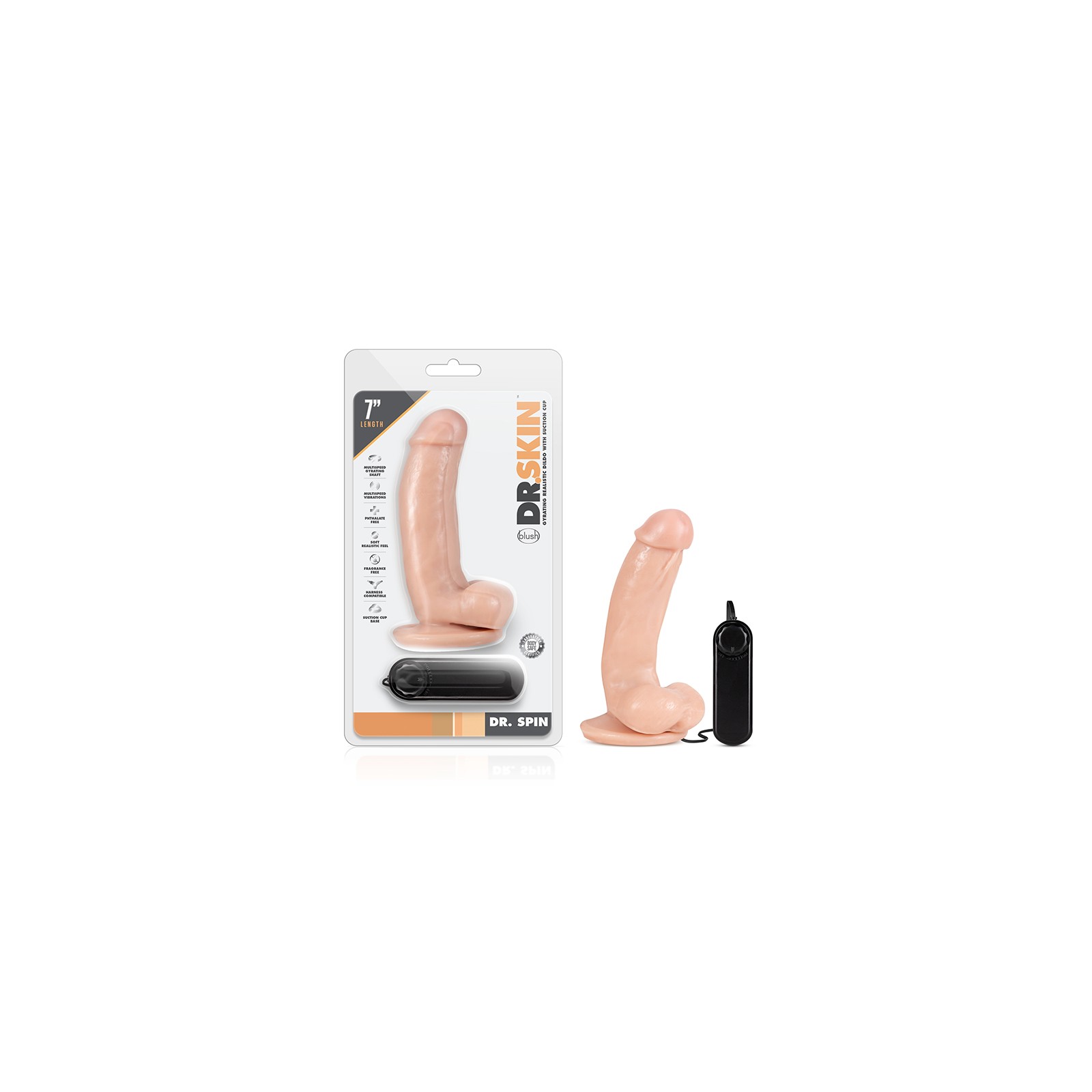 Dr. Skin Dr. Spin Dildo Realista Vibrante 7in