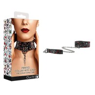 Ouch! Tattoo Style Collar With Leash