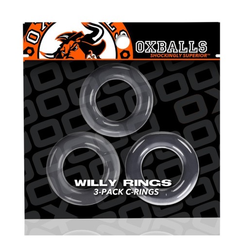 Pack de 3 Anillos Willy de Oxballs Clear para Placer Personalizable