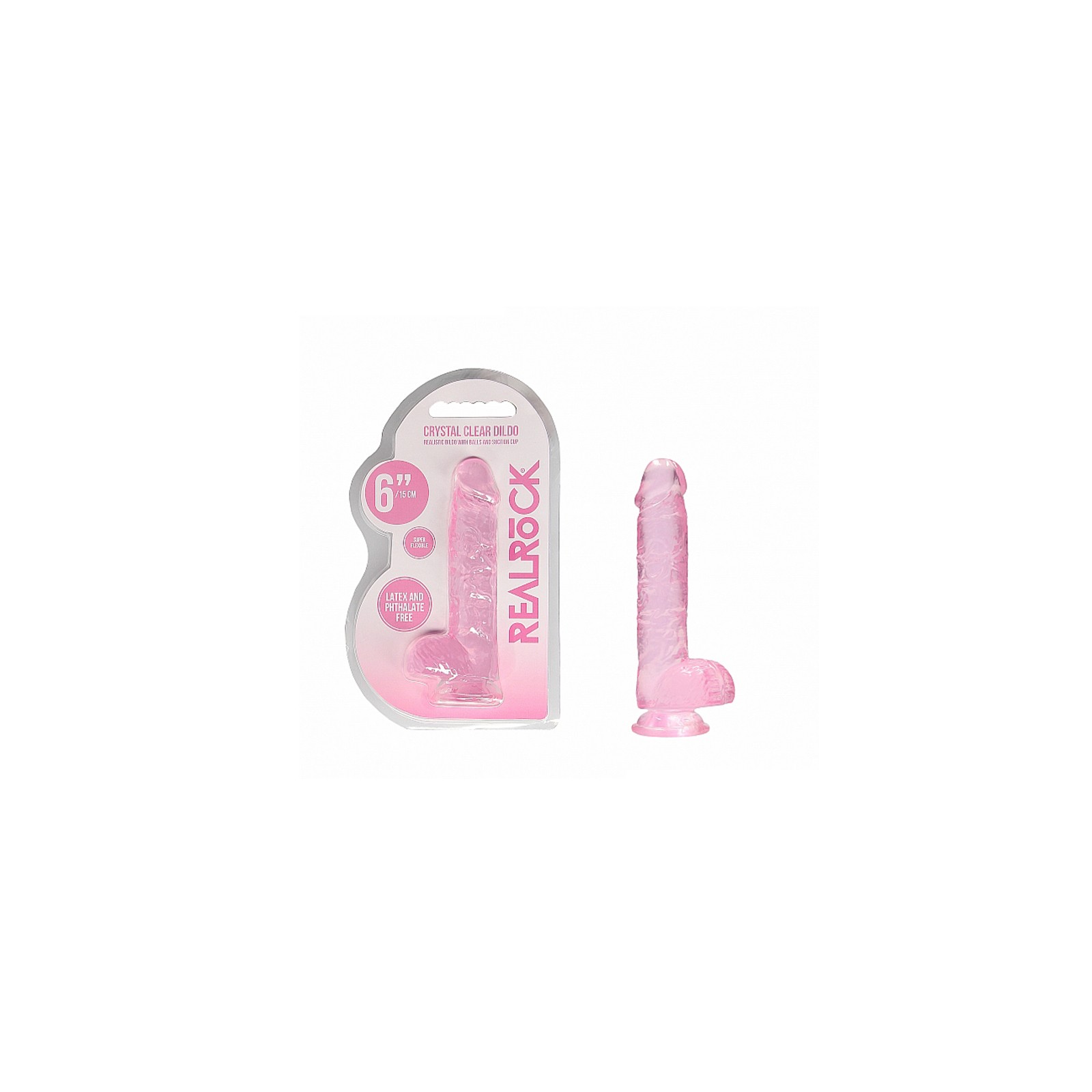 RealRock Dildo Transparente de 6 in.