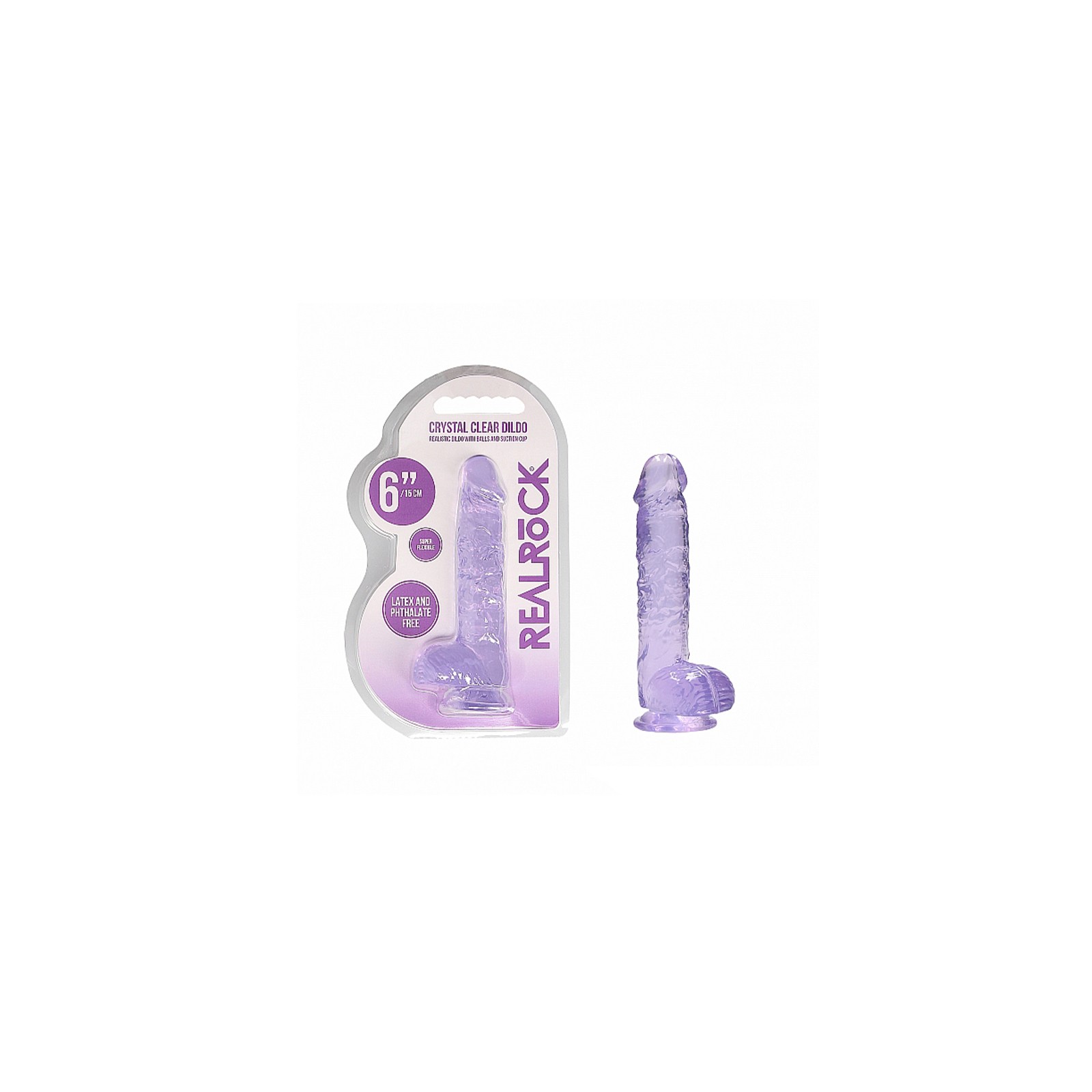 RealRock Crystal Clear Dildo Purple