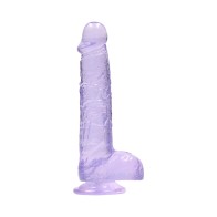 RealRock Crystal Clear Dildo Purple