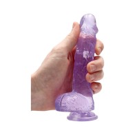 RealRock Crystal Clear Dildo Purple