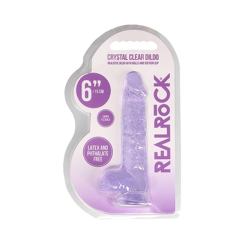 RealRock Crystal Clear Dildo Purple