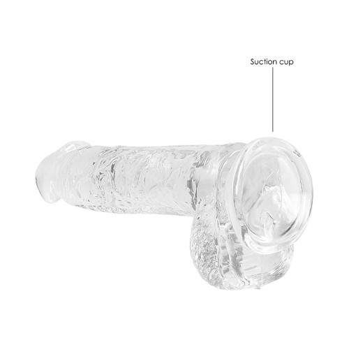 RealRock Crystal Clear 6 in. Dildo with Balls