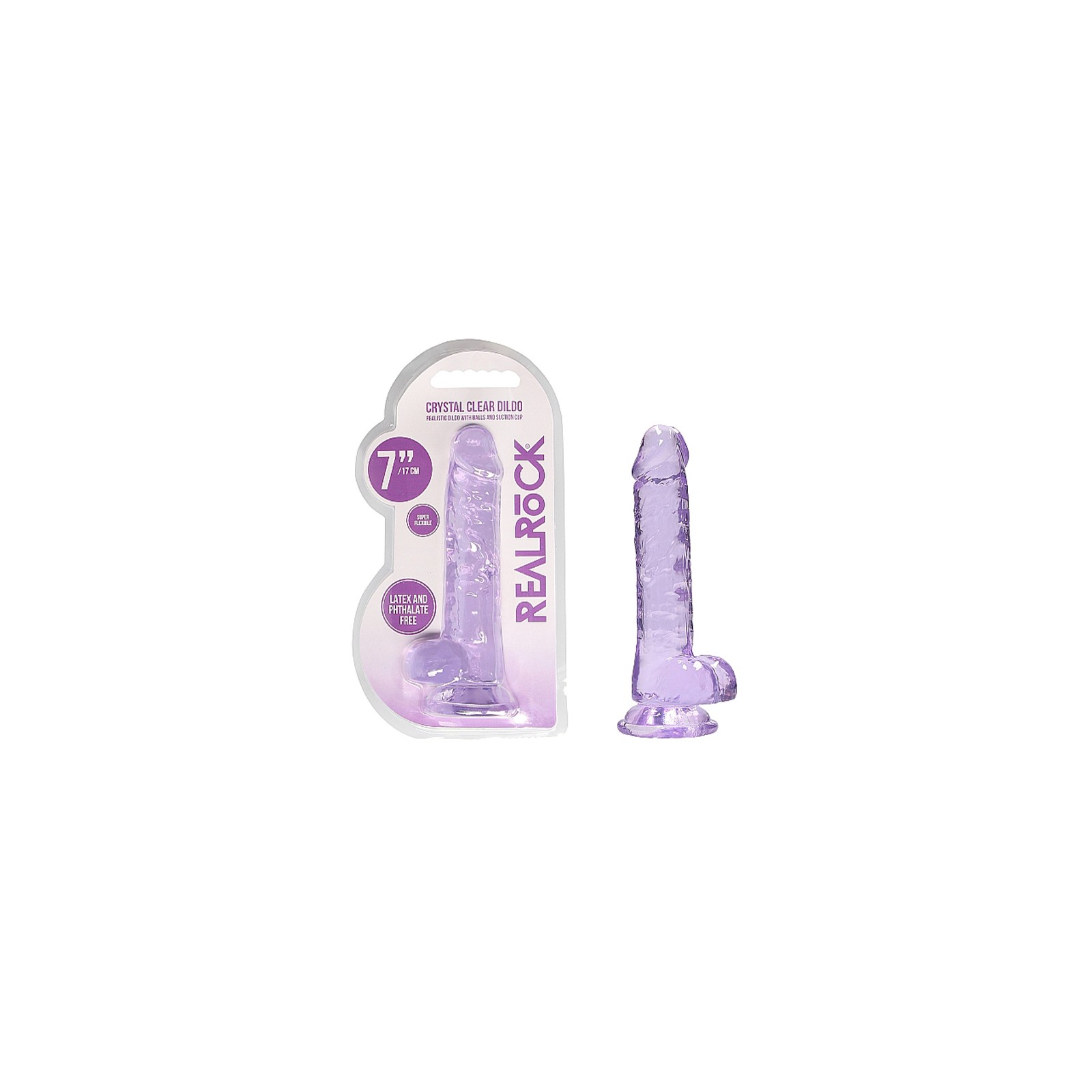 Dildo RealRock Crystal Clear de 7 Pulgadas - Experiencia Realista