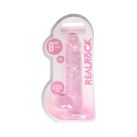 RealRock Crystal Clear 8 inch Dildo with Balls and Suction Cup