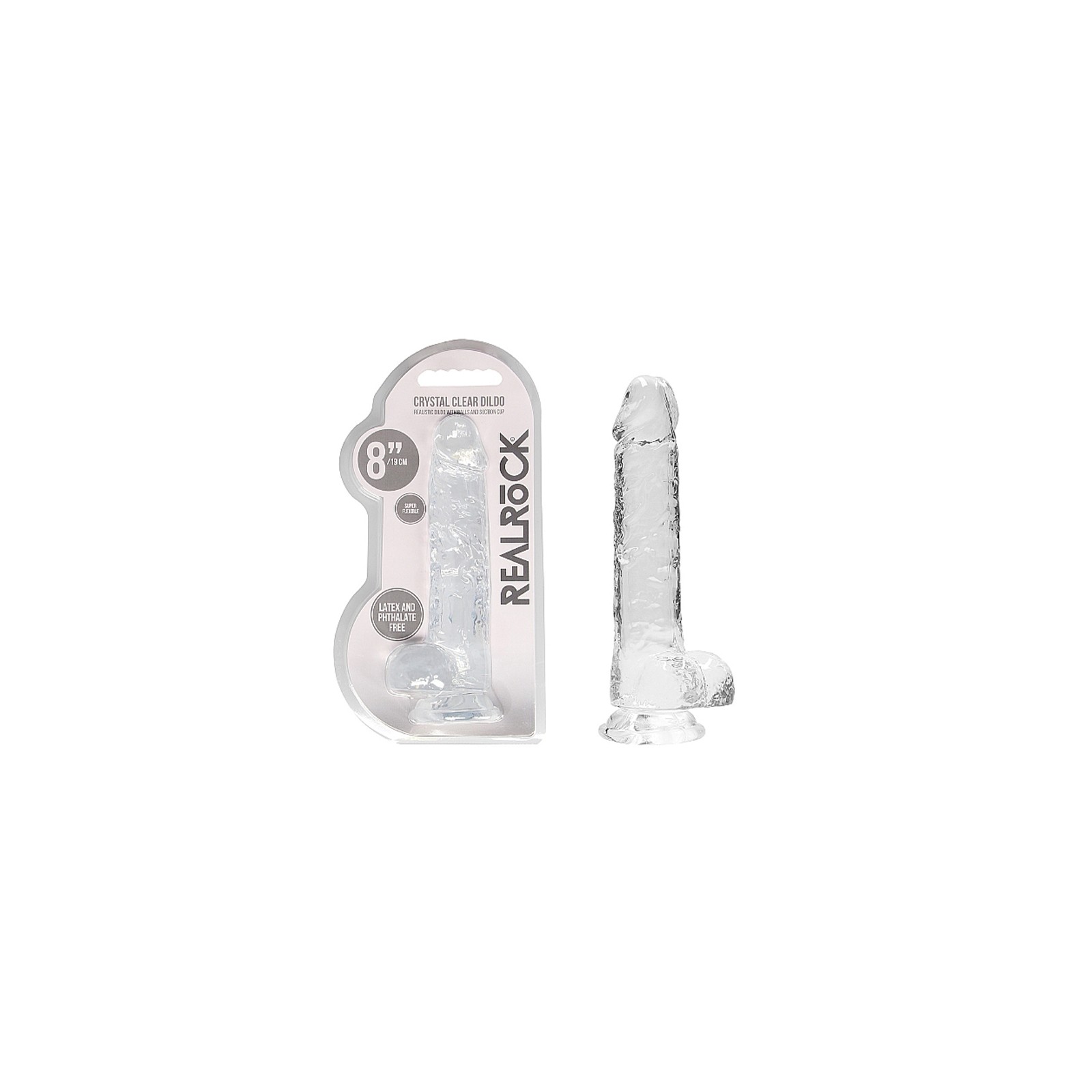 RealRock Dildo Realista Transparente - Placer en su Máxima Expresión