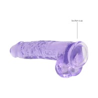 Dildo RealRock Crystal Clear de 9 Pulgadas con Testículos