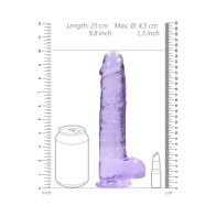 Dildo RealRock Crystal Clear de 9 Pulgadas con Testículos