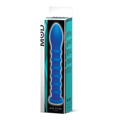 MOD Wand Silicone - Ribbed - Blue - Powerful Pleasure