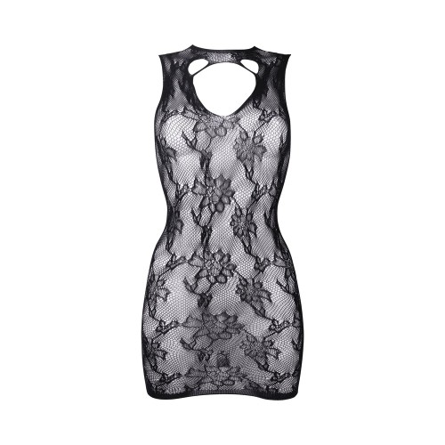 Le Desir High Neck Lace Mini Dress - Black O/S