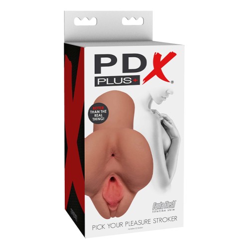 PDX Plus Pick Your Pleasure Dual Entry Stroker Tan - Ultimate Pleasure