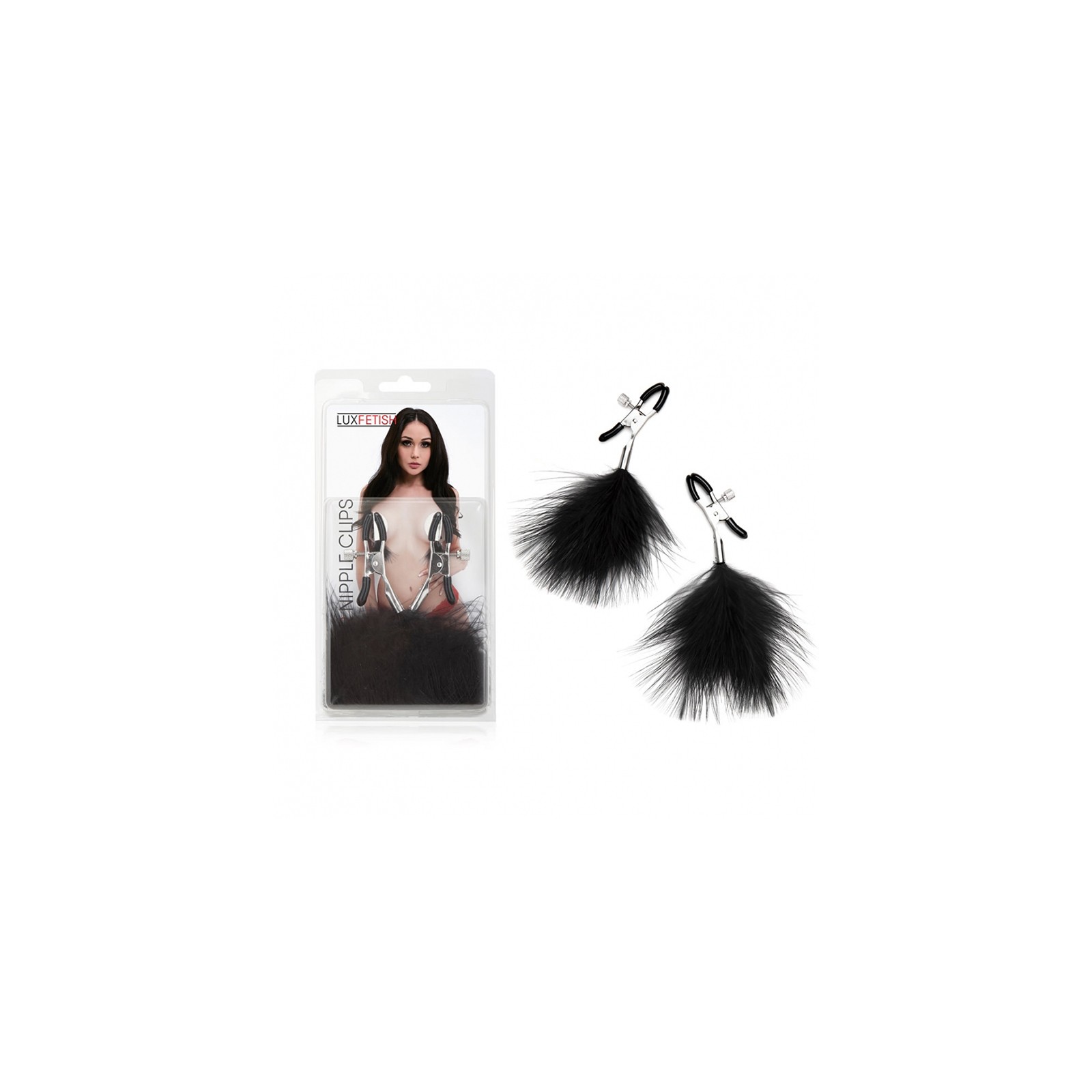 Lux Fetish Feather Nipple Clips for Teasing