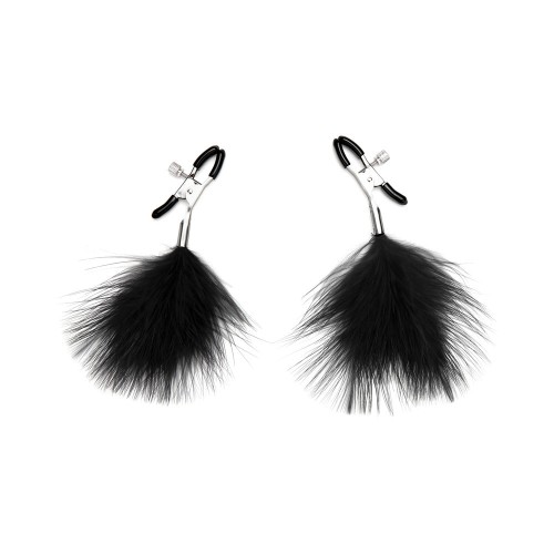 Lux Fetish Feather Nipple Clips for Teasing