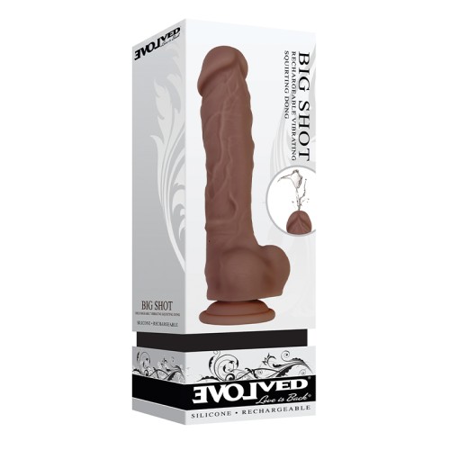 Evolved Big Shot 8 in. Brown Vibrating Dildo