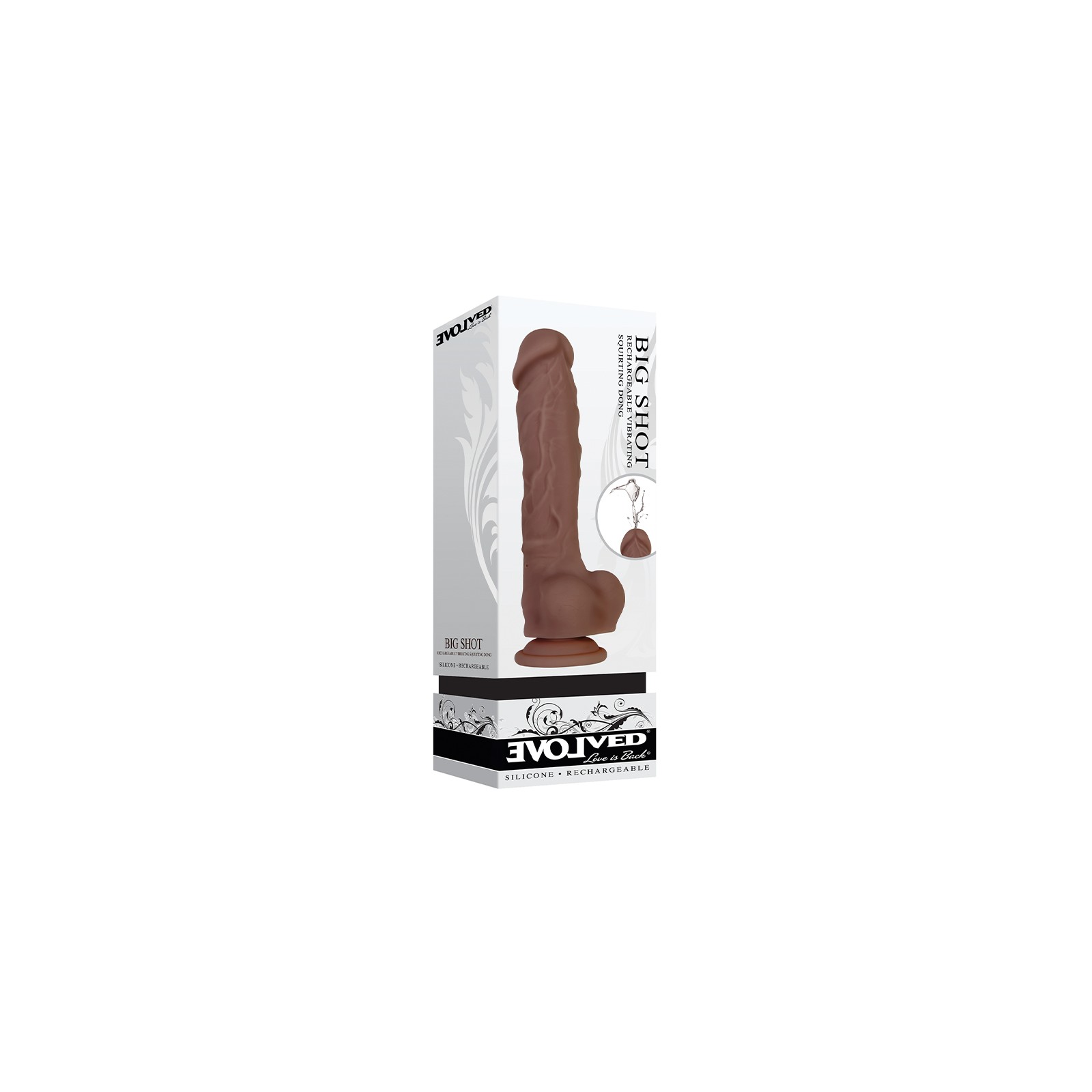 Evolved Big Shot 8 in. Brown Vibrating Dildo