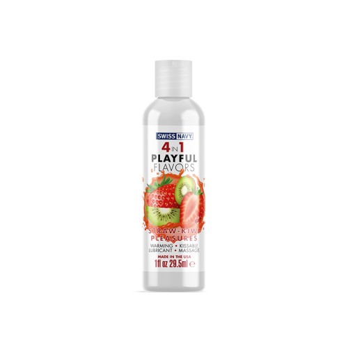 Swiss Navy 4 en 1 Sabores Divertidos Placeres de Fresa-Kiwi 1 oz.