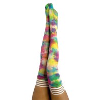 Kixies Gilly Rainbow Tie-Dye Thigh-High