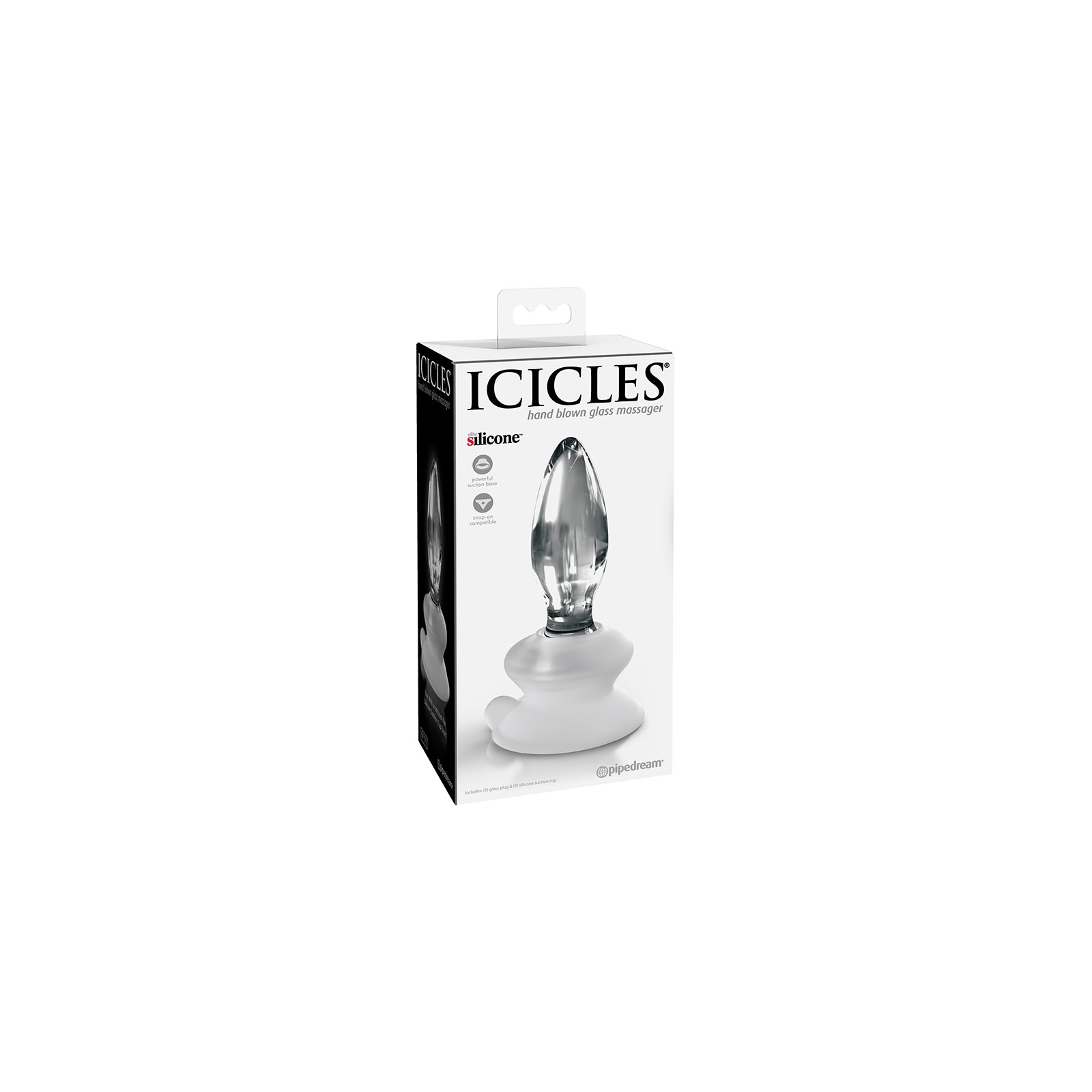 Icicles No. 91 Glass Anal Plug with Suction Cup