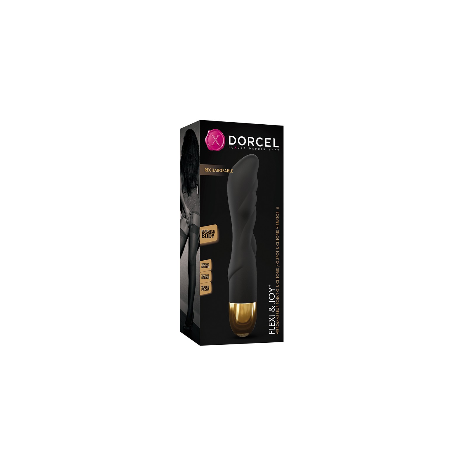 Dorcel Flexi & Joy Vibrador Flexible para Punto G y Clítoris Negro/Dorado