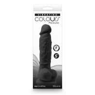 Dildo Vibrador Colours Pleasures de 5 in. Negro