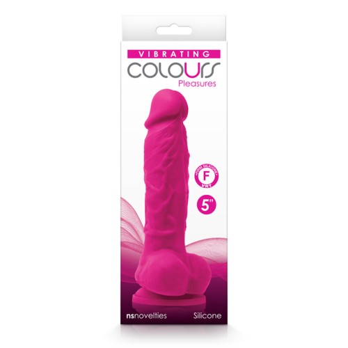 Dildo Vibrador Colours Pleasures de 5 pulgadas - Rosa