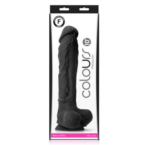 Dildo Realista Colours Pleasures 10 pulgadas Negro