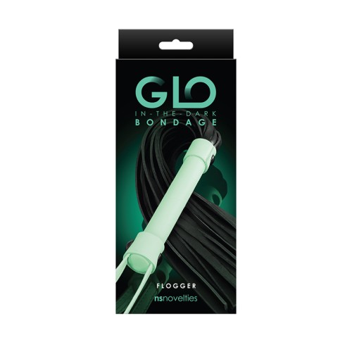 GLO Bondage Flogger Green - Unique Glow-in-the-Dark Design