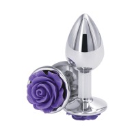 Rear Assets Rose Anal Plug Small Purple