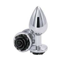 Medium Black Rear Assets Rose Anal Plug