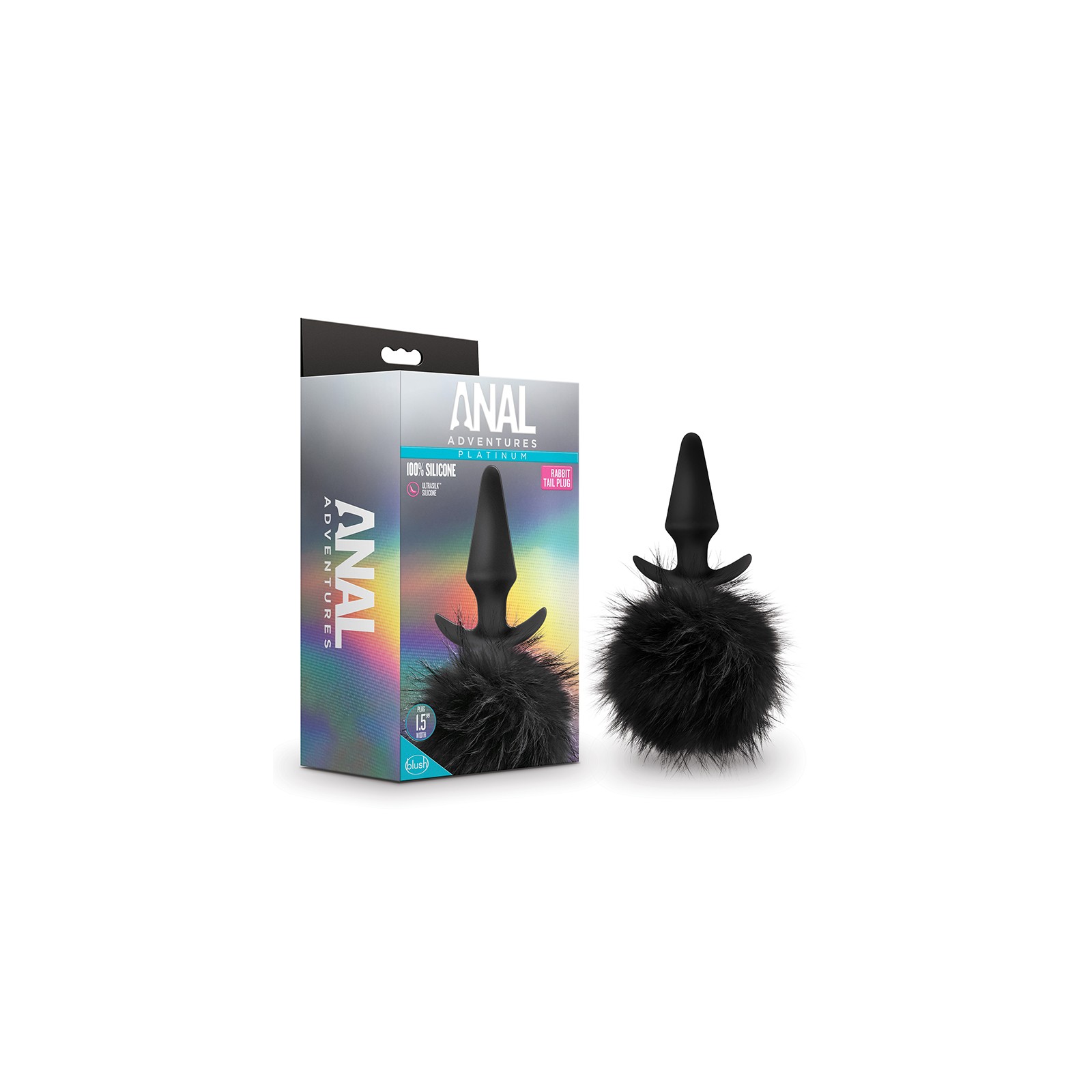 Anal Adventures Rabbit Tail Plug Black