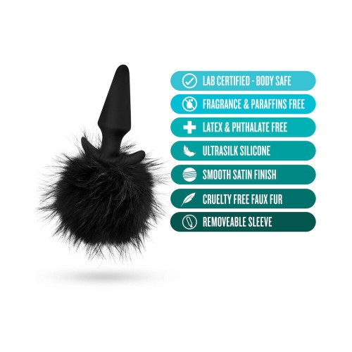 Anal Adventures Rabbit Tail Plug Black