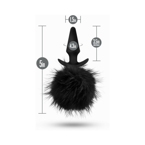 Anal Adventures Rabbit Tail Plug Black