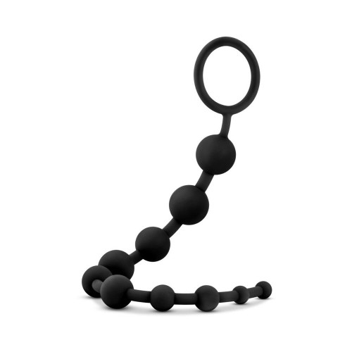 Anal Adventures Platinum Silicone 10 Anal Beads Black