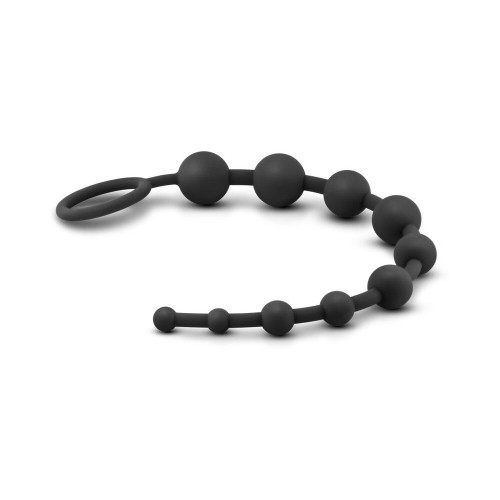 Anal Adventures Platinum Silicone 10 Anal Beads Black