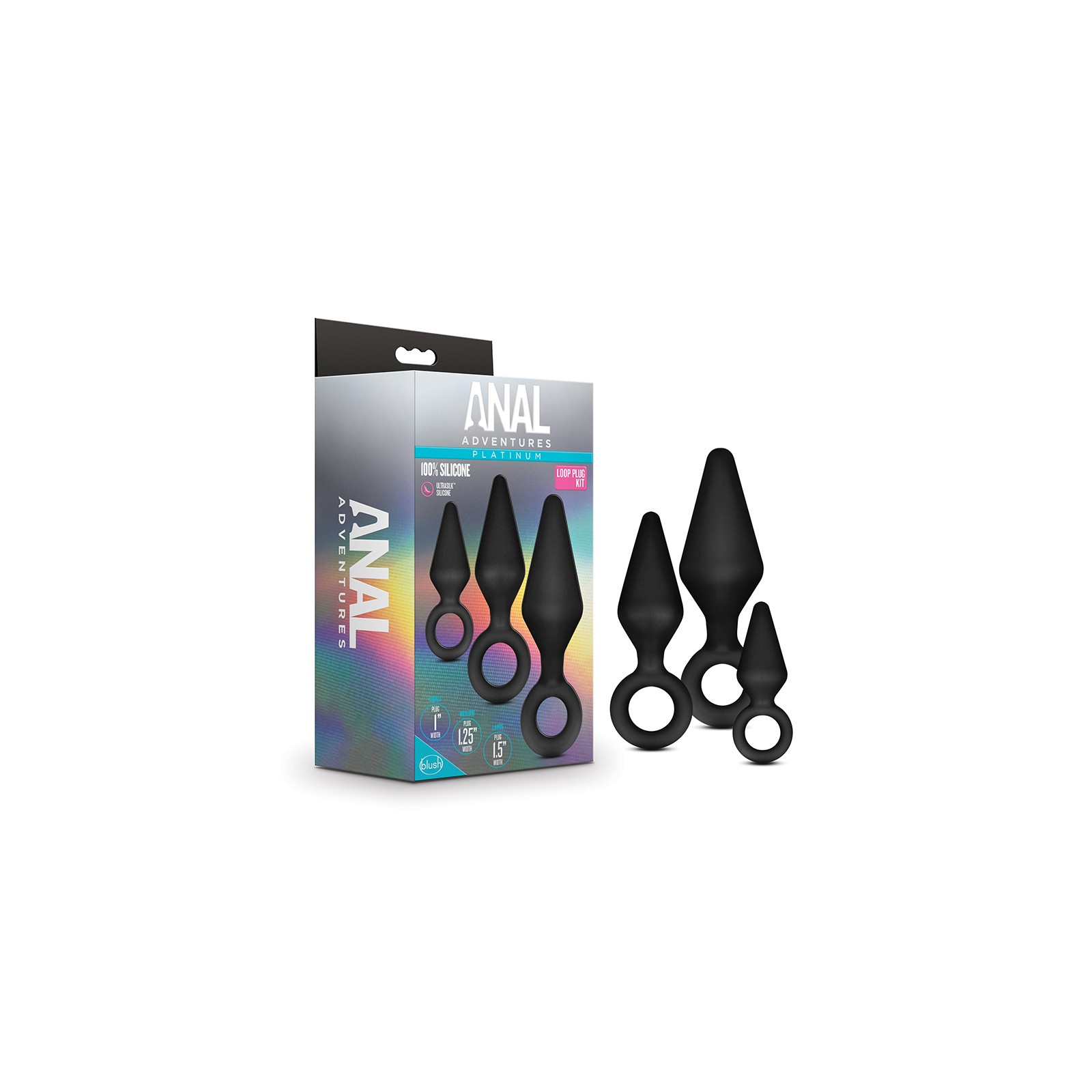 Anal Adventures Platinum Silicone Plug Kit for Exploration