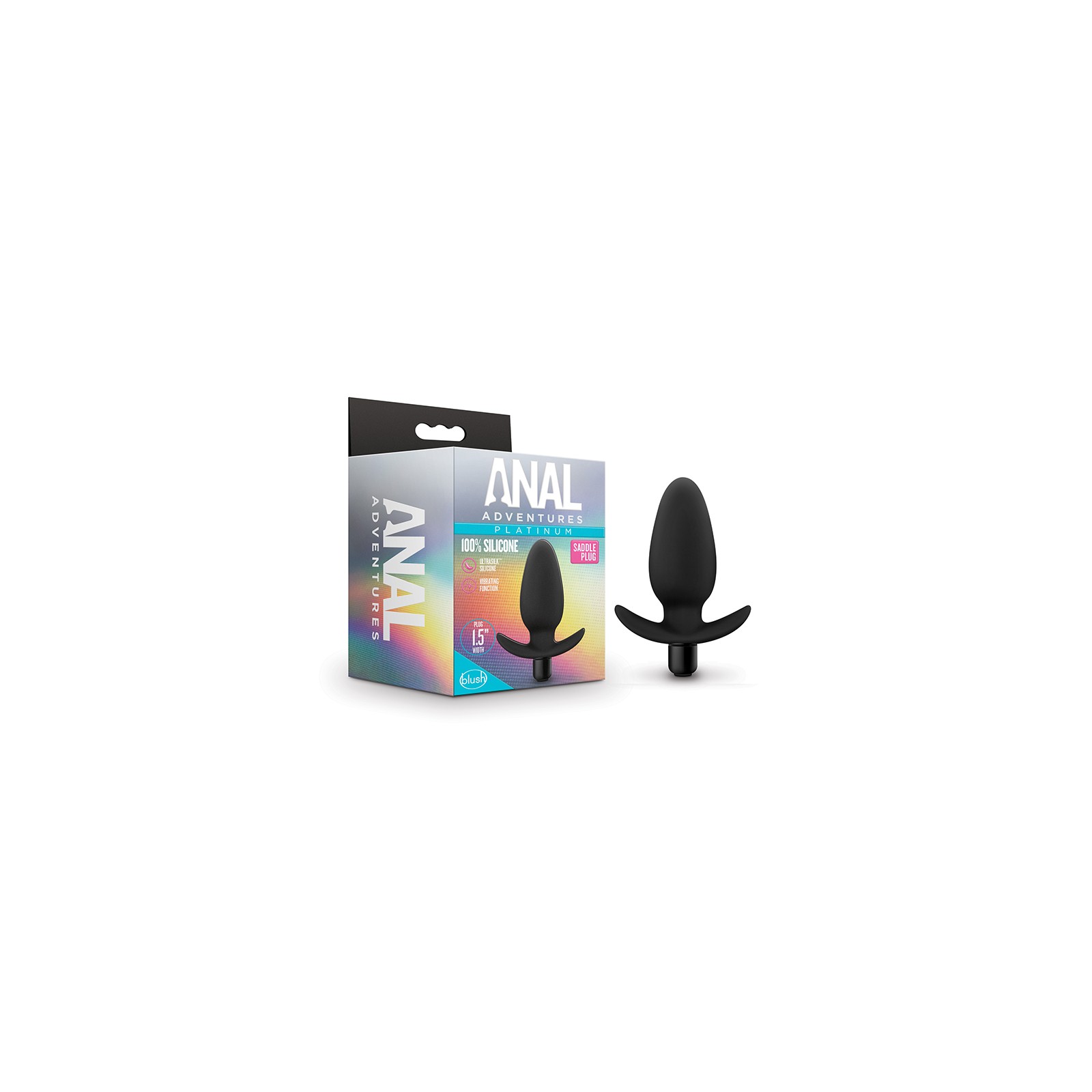 Anal Adventures Platinum Vibrating Saddle Plug - Black