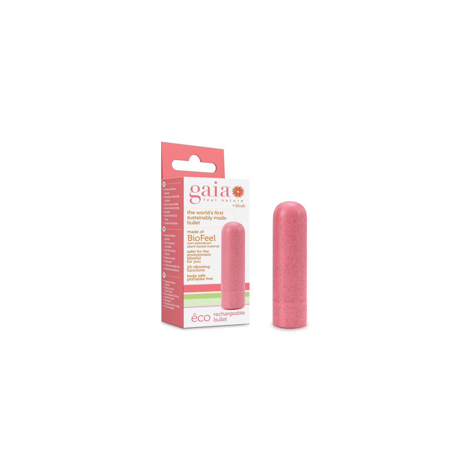 Gaia Eco Vibrador Bullet Recargable Coral