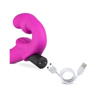 Temptasia Estella Silicone Strapless Dildo with Bullet Vibrator Pink