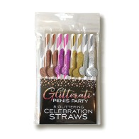 Glitterati Penis Party Straws - Fun Cocktail Accessories