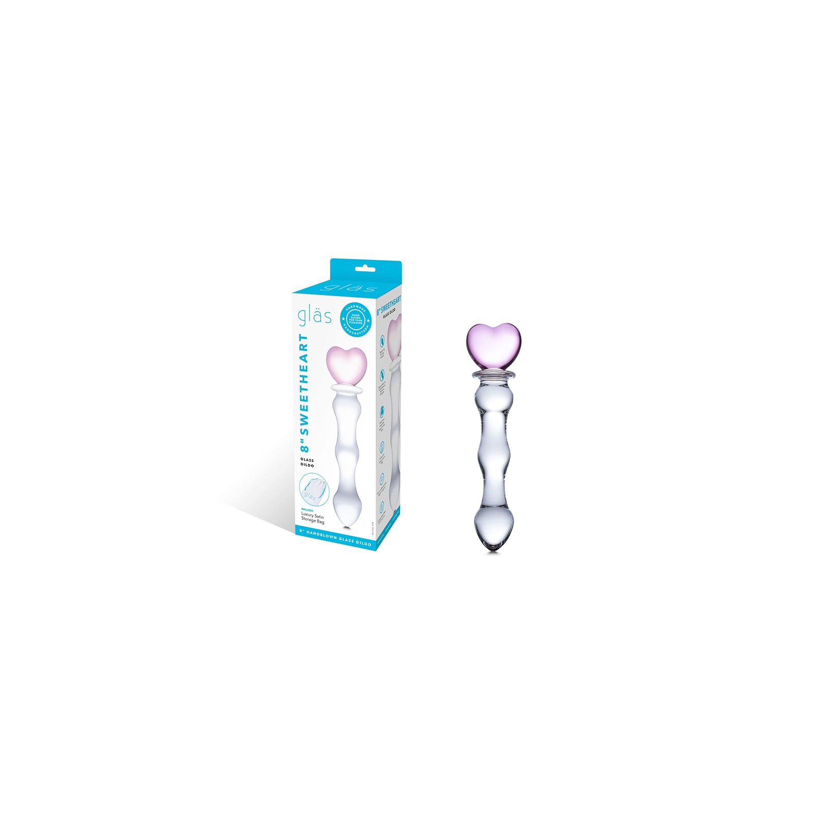 Glas Sweetheart Glass Dildo with Pink Heart Handle