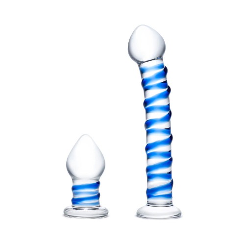 Set de Dildo de Cristal y Plug Anal Glas para Estimulación Dual