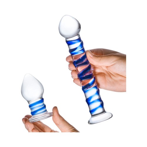 Set de Dildo de Cristal y Plug Anal Glas para Estimulación Dual