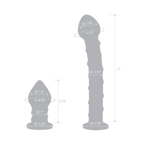 Glas Glass Dildo and Butt Plug Set for Dual Stimulation