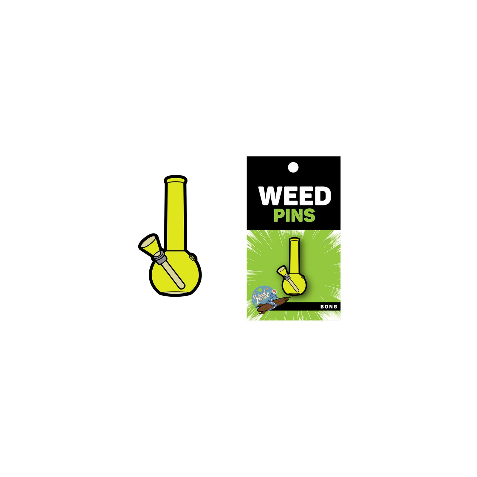 Pin de Bong de Weed Wood Rocket