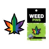 Weed Pin Rainbow Marijuana Leaf - Perfect Accessory for Cannabis Lovers