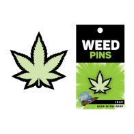 Glow-in-the-Dark Weed Leaf Pin for Accessories